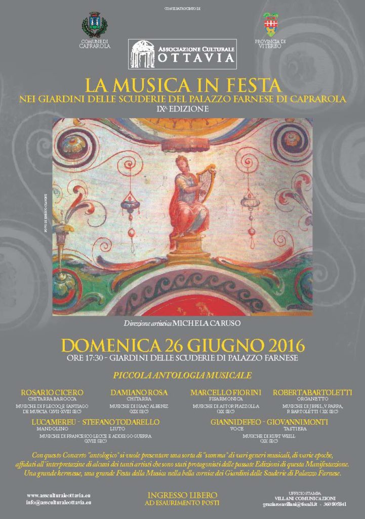 Locandina IX Edizione La Musica in Festa - Caprarola