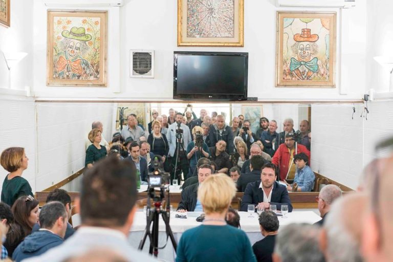 Affollata conferenza stampa per Moscherini