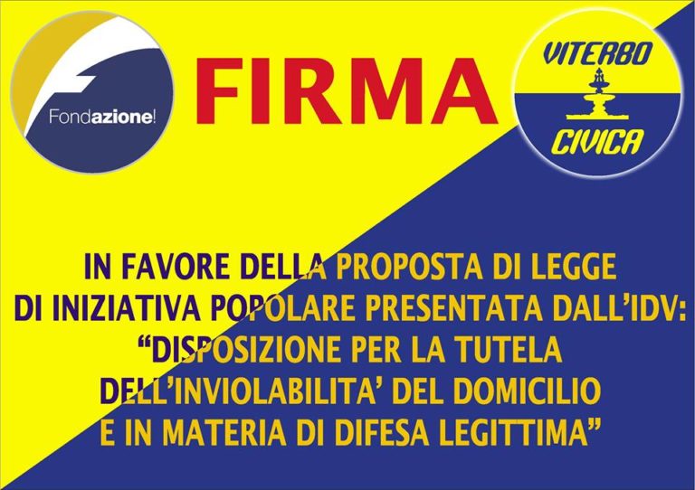 cartello firme legittima difesa