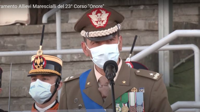 Il Generale Stefano Scanu, Comandante Scuola Sottufficiali Esercito