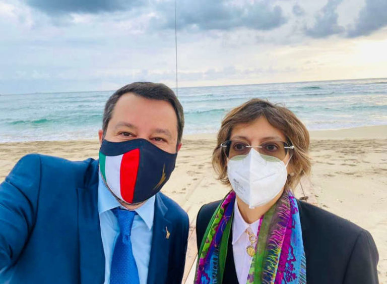 matteo salvini con giulia bongiorno