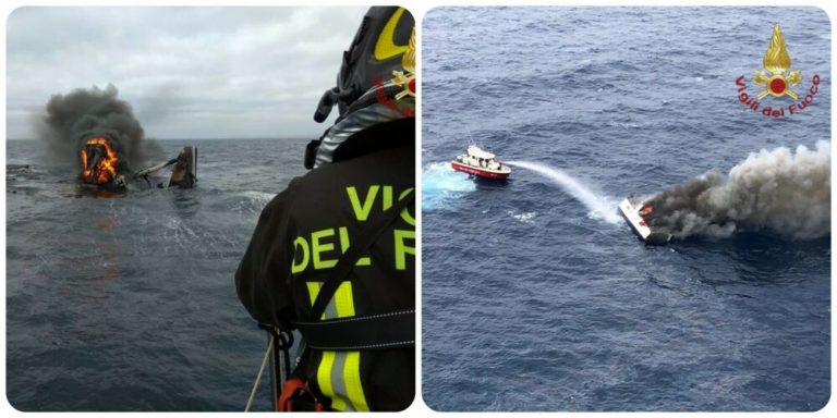 Incendio catamarano Civitavecchia OKOK-2