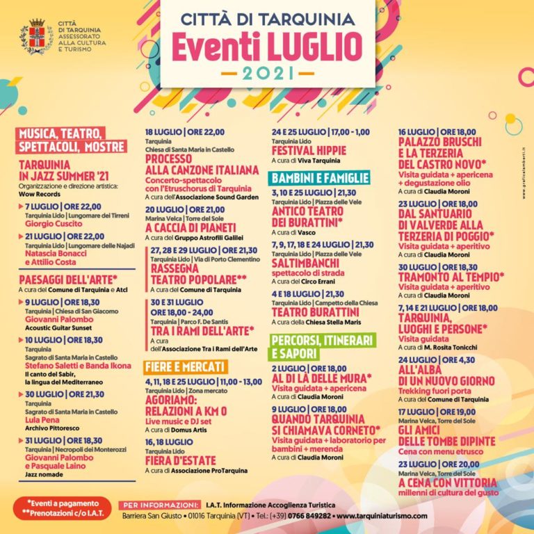 cartellone eventi estivi tarquinia
