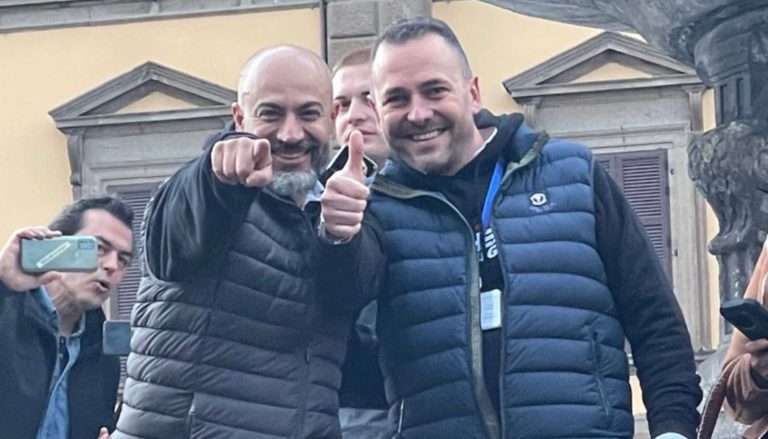 Marco Cardona con Gianluigi Paragone