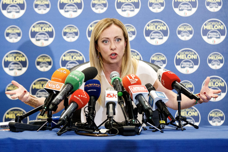 Roma, conferenza stampa di Giorgia Meloni su esito elezioni amministrative e referendum