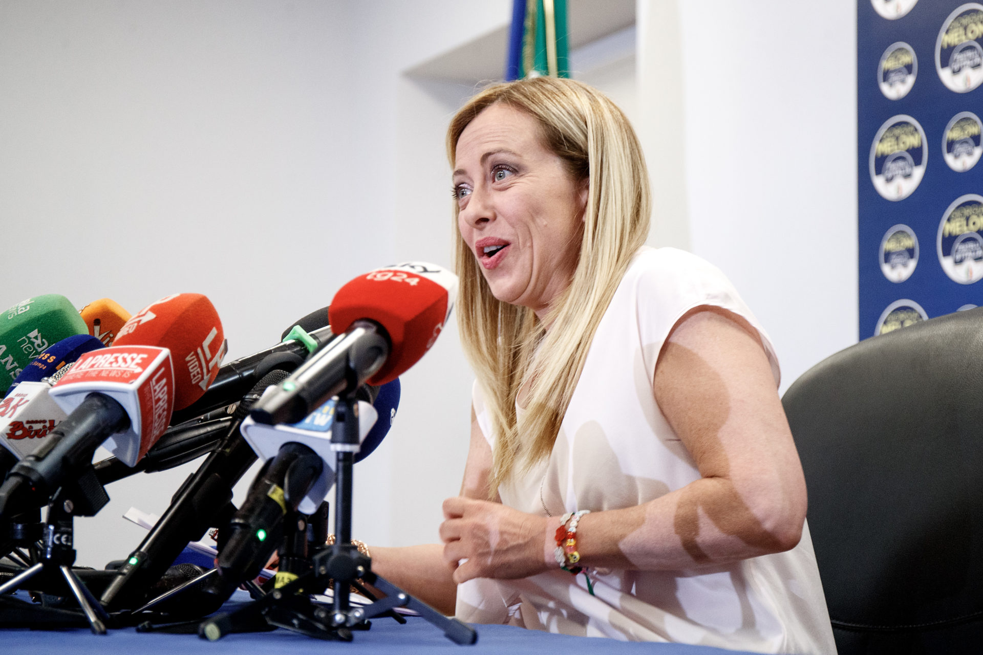 Roma, conferenza stampa di Giorgia Meloni su esito elezioni amministrative e referendum