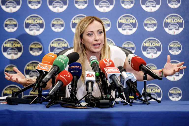 Roma, conferenza stampa di Giorgia Meloni su esito elezioni amministrative e referendum