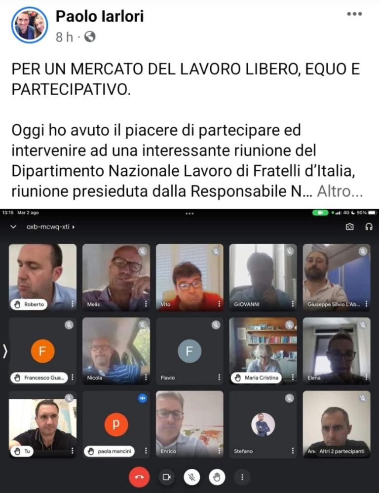 Paolo Iarlori riunione di partito