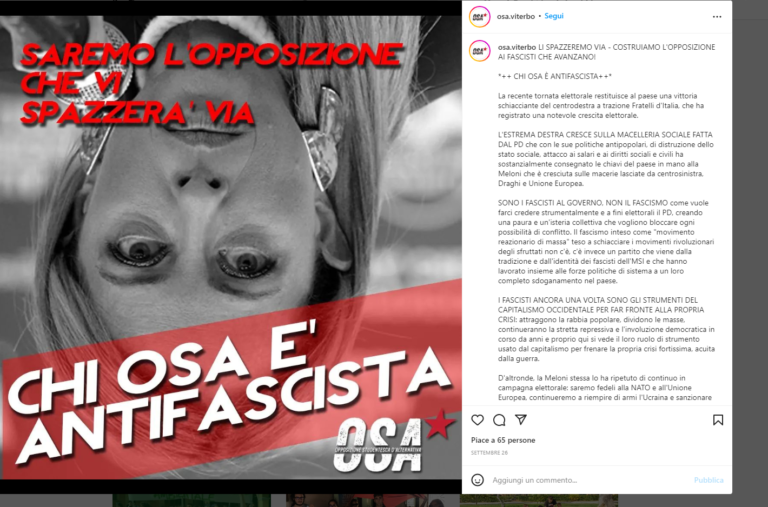 giorgia meloni osa viterbo