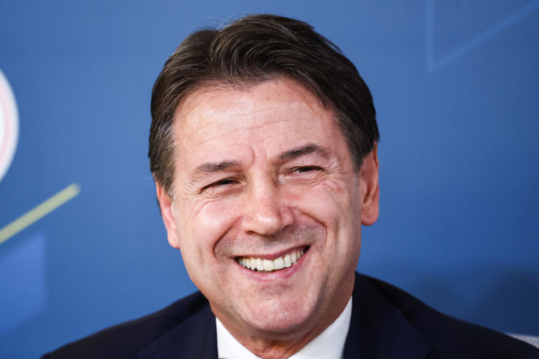Conferenza stampa di Giuseppe Conte sulle prossime elezioni regionali del Lazio
