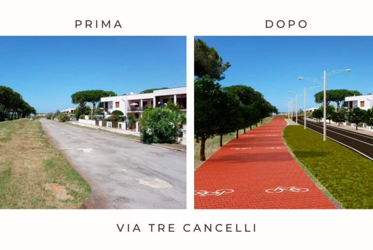 Via Tre cancelli prima e dopo