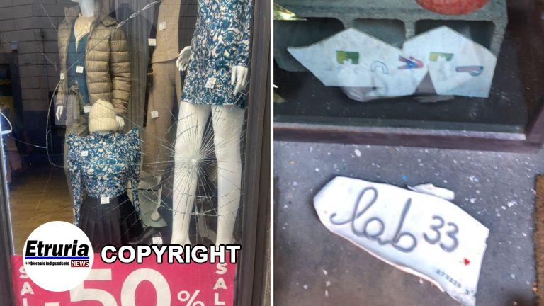 vetrine vandalizzate centro storico viterbo