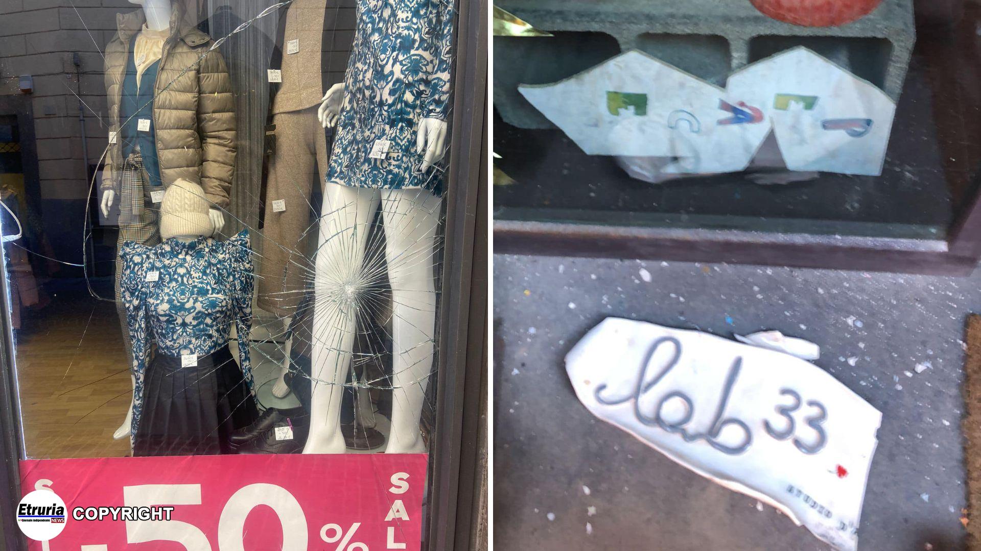 vetrine vandalizzate centro storico viterbo
