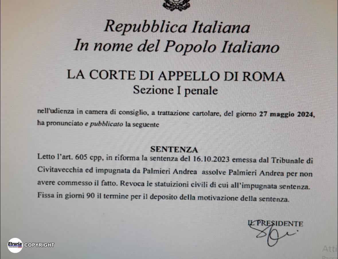 assoluzione palmieri