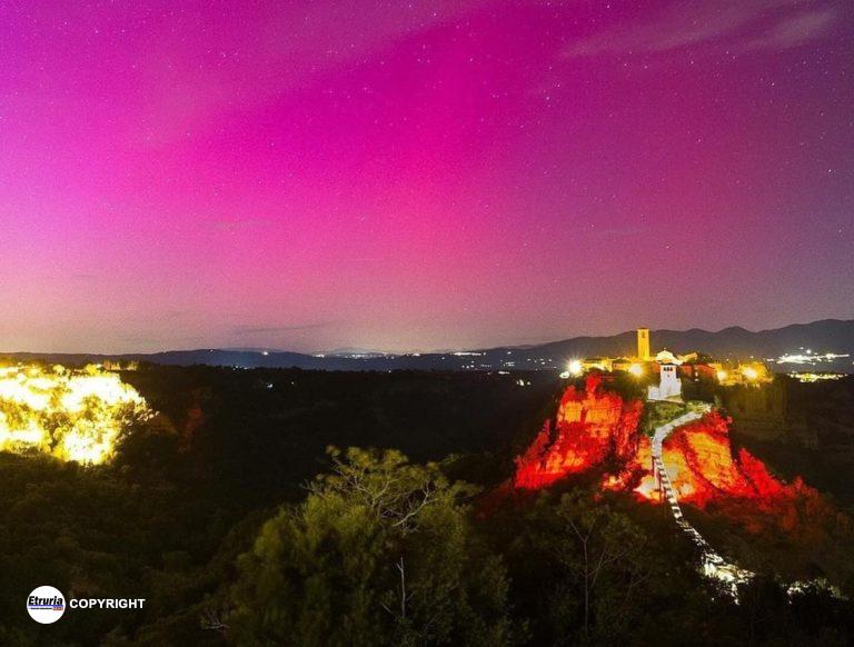 aurora boreale civita di bagnoregio
