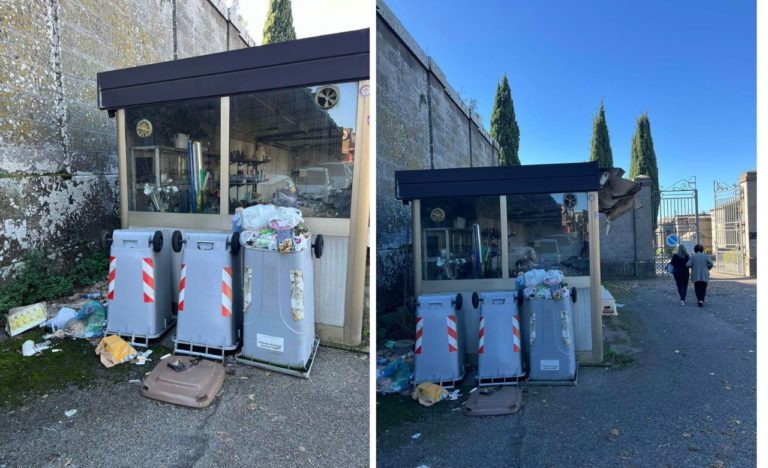 cimitero viterbo ognissanti rifiuti