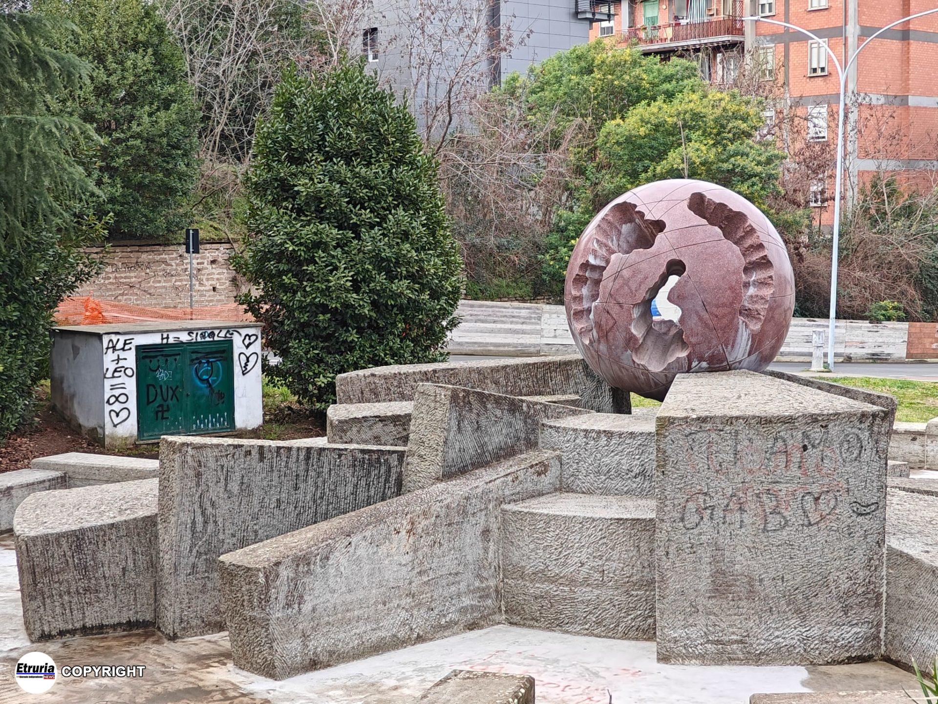 fontana a sfera murialdo ripulita