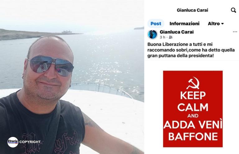 Gianluca Carai e il suo post su facebook