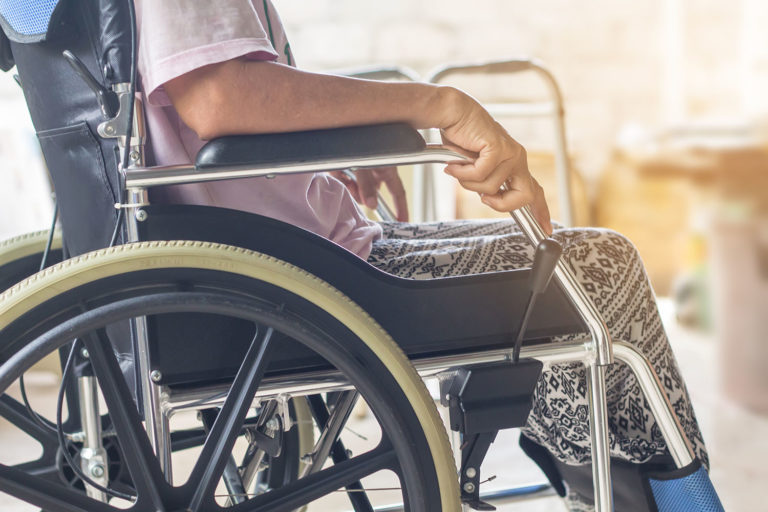 Asian senior or elderly old lady woman patient on wheelchair so