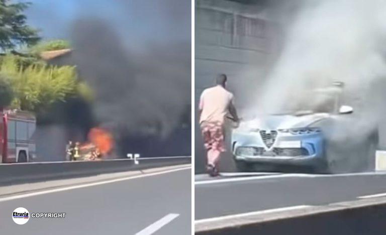 auto fiamme superstrada