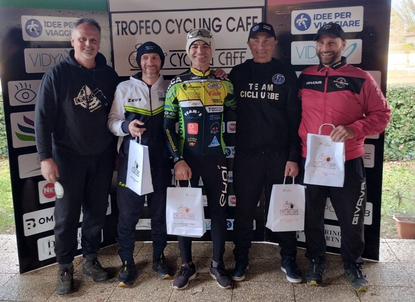 Mtbsan 23122025 Il podio vincente di Calo' alla combinata di Rocca di Papa