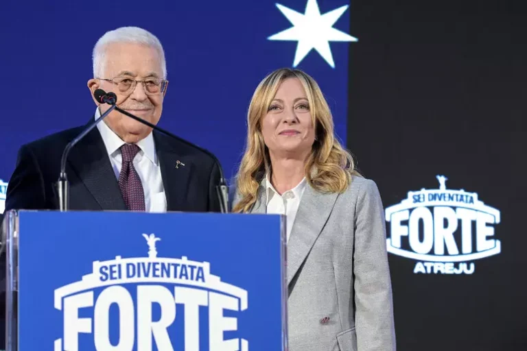 abu mazen con giorgia meloni