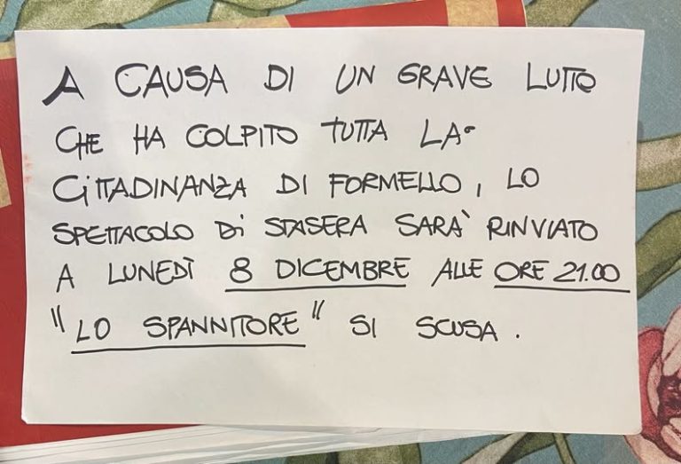 festeggiamenti annullati lutto formello