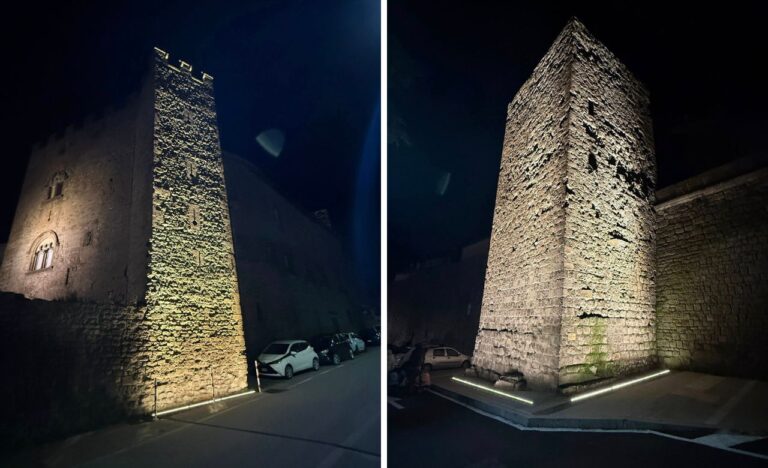 torri illuminate viterbo