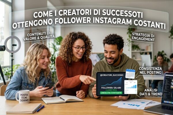 Scopri come i creator di successo ottengono follower Instagram costanti con nicchia, Reels, engagement, collaborazioni e profilo ottimizzato.