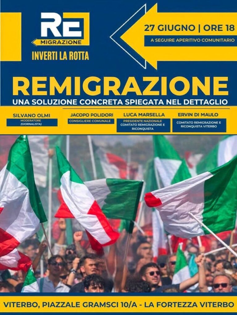 remigrazione locandina viterbo
