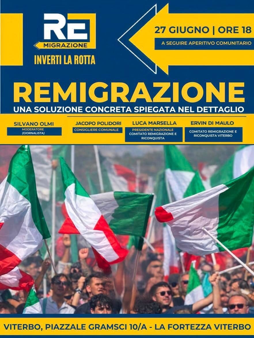 remigrazione locandina viterbo