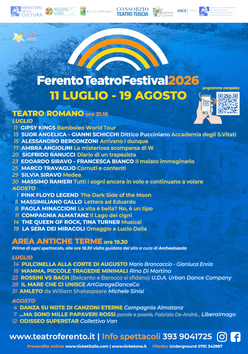Viterbo - I Gipsy King aprono la stagione del Ferento Teatro Festival: quindici appuntamenti estivi 2 ferento programma