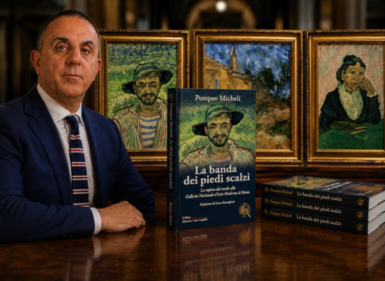 Foto con libro e dipinti
