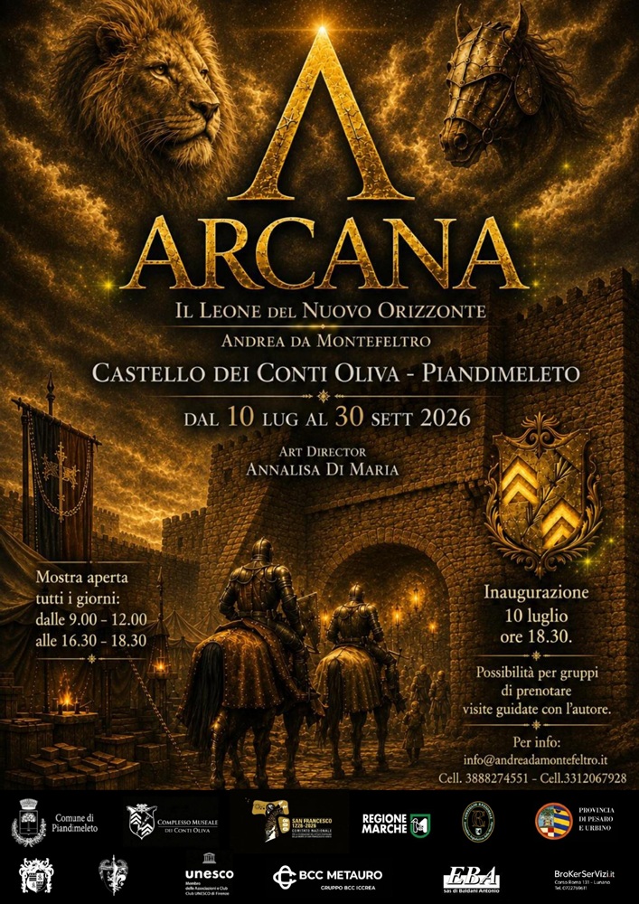 ARCANA al Castello dei Conti Oliva: la pietra del Montefeltro dialoga con il Cammino di Francesco 2 Locandina F r