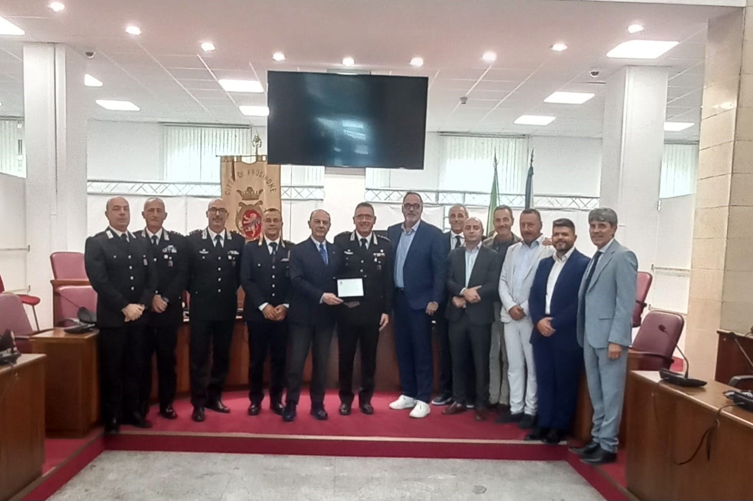Il saluto al comandante provinciale dei carabinieri di Frosinone Gabriele Mattioli