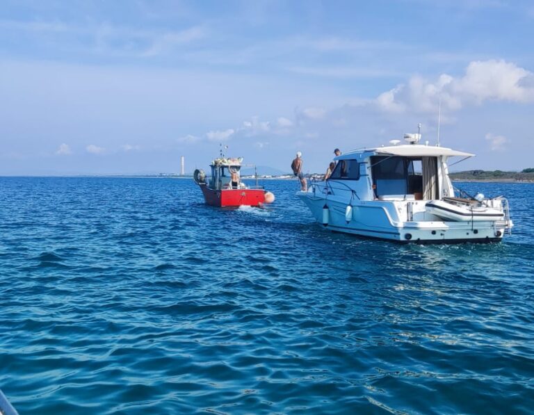 pescatore traina barca danneggiata le murelle