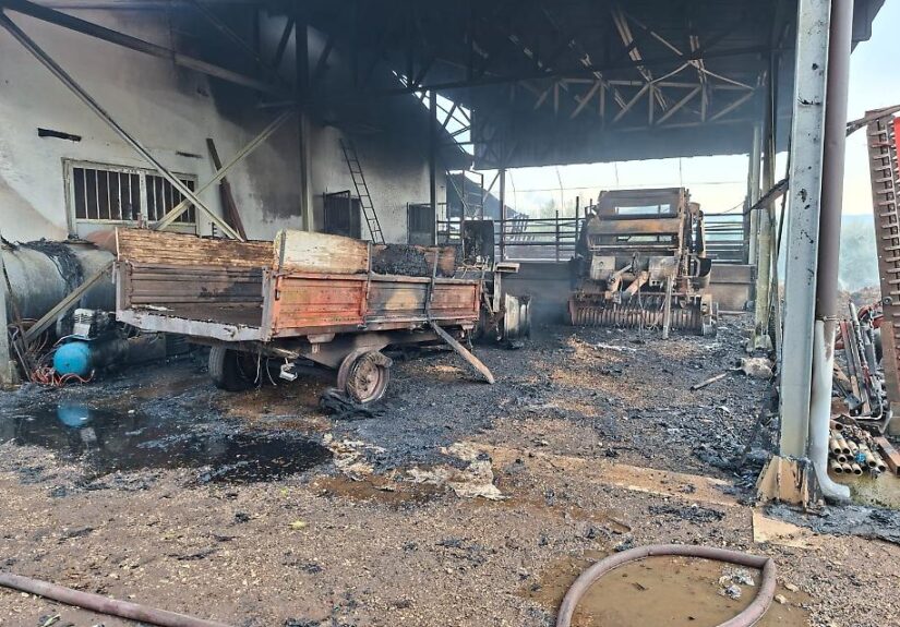 castrocielo incendio rimessa agricola