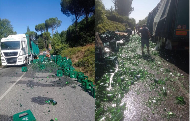 acqua di nepi - camion perde carico