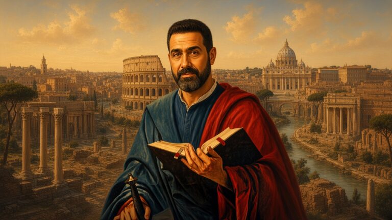 Vannacci con libro, Roma sullo sfondo.