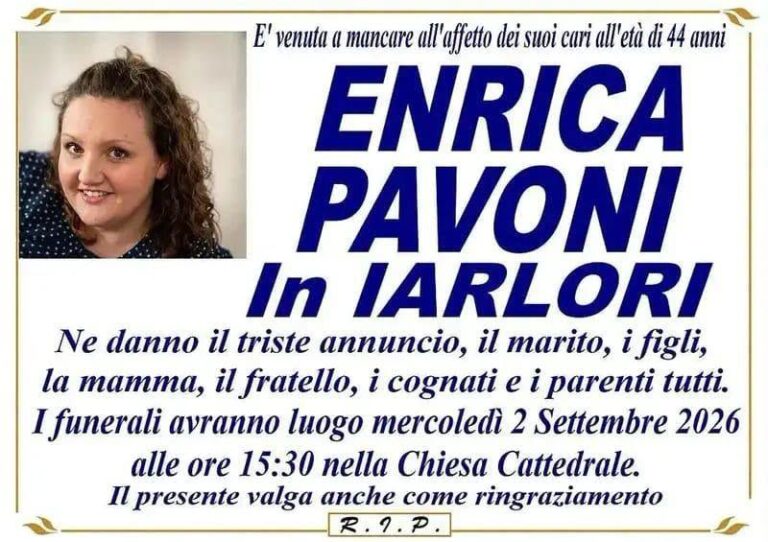 enrica pavoni moglie di paolo iarlori