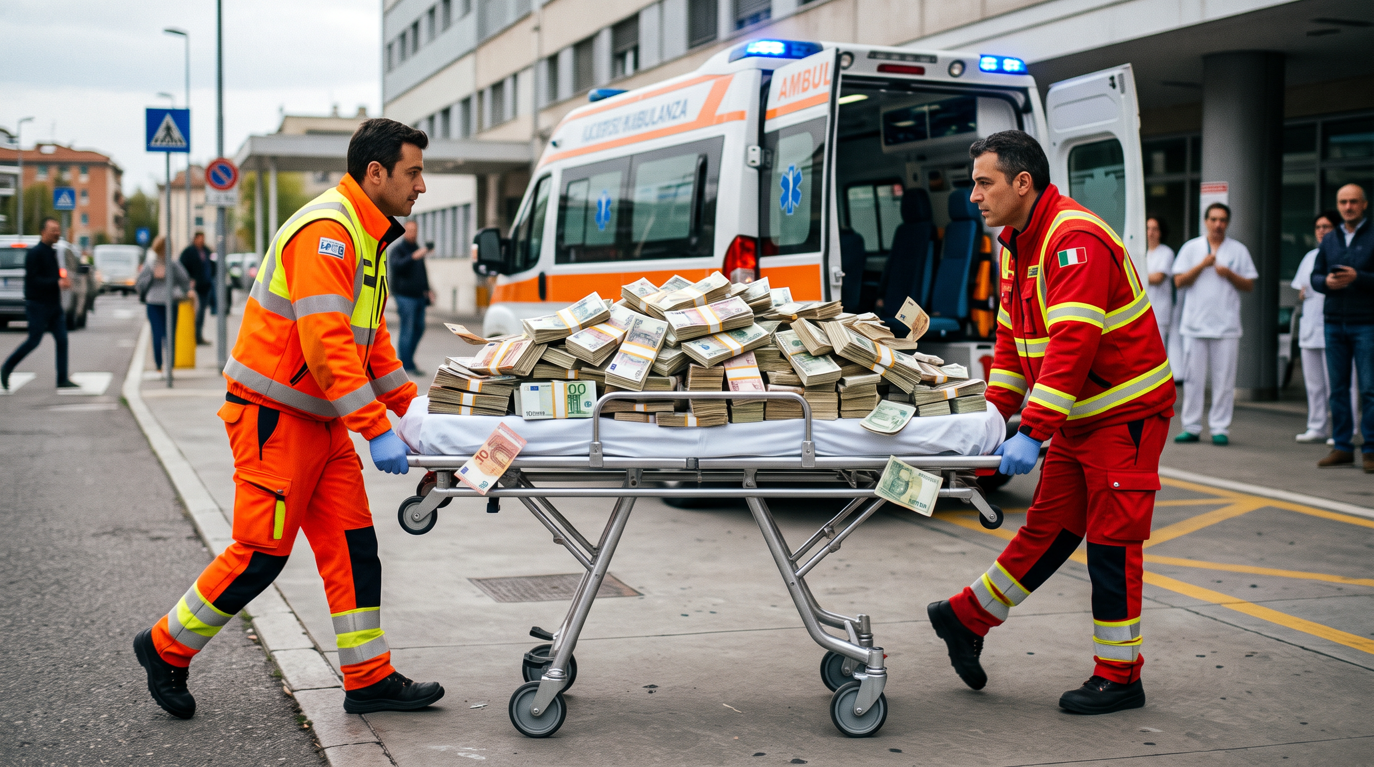 Ambulanza piena di soldi